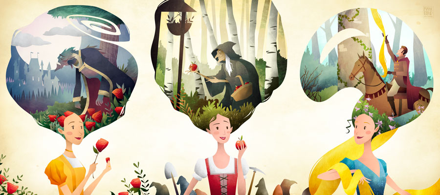Fairytale Princesses - Children's Print Illustration